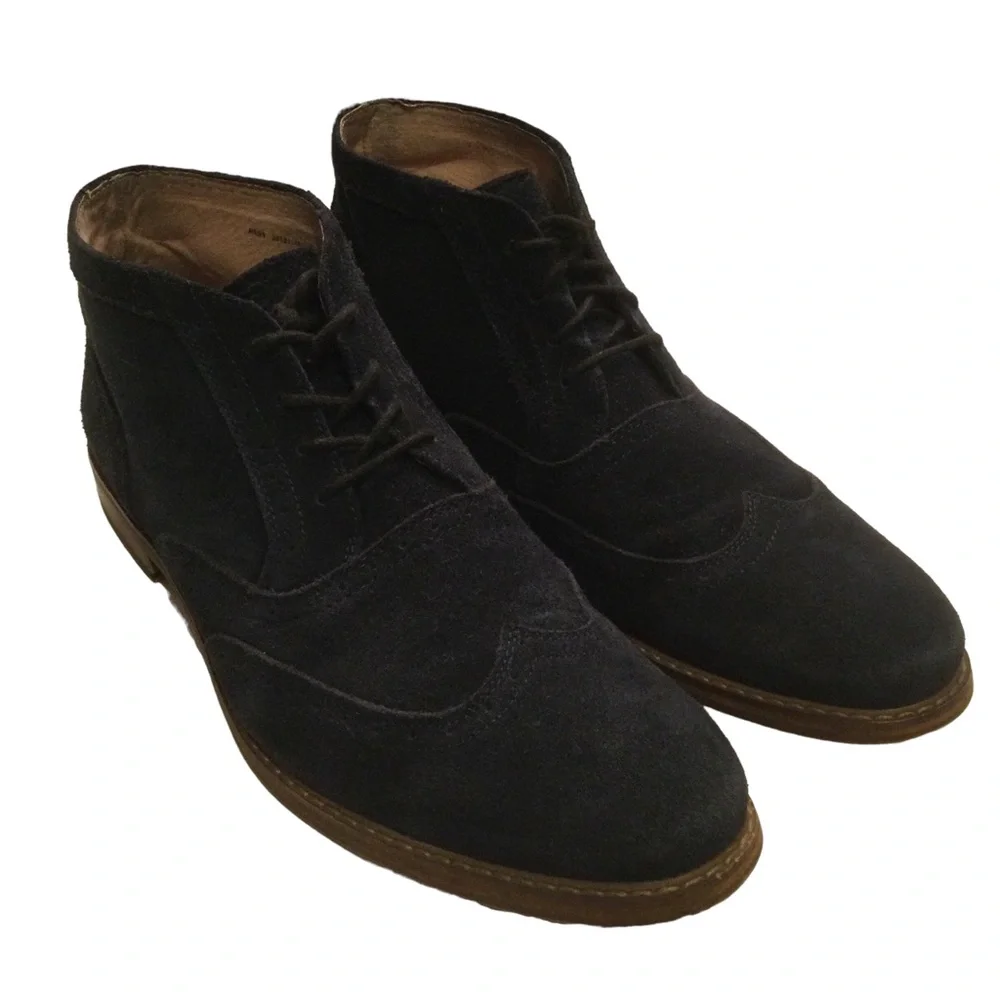 Stacy Adams Navy Suede Wingtip Chukka Boot Size 11.5